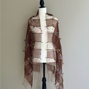 Scarf/shawl brown and mixed colors